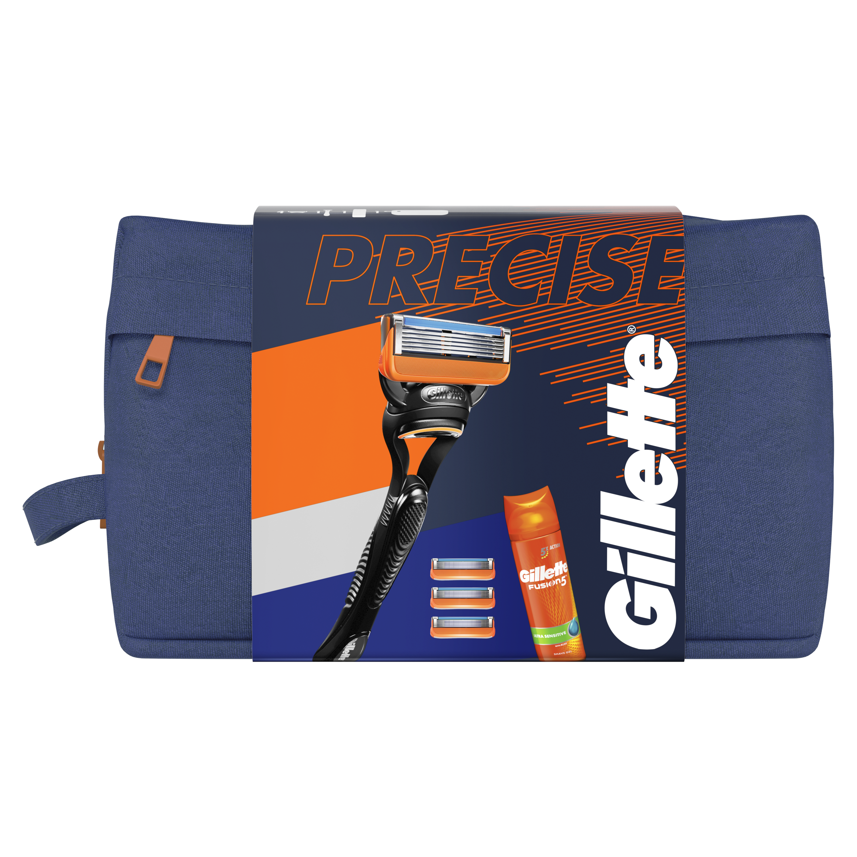 Подарочный набор для мужчин Gillette Fusion5: Бритва + Cменные кассеты, 4 шт. + Гель для бритья 200 мл - фото 1