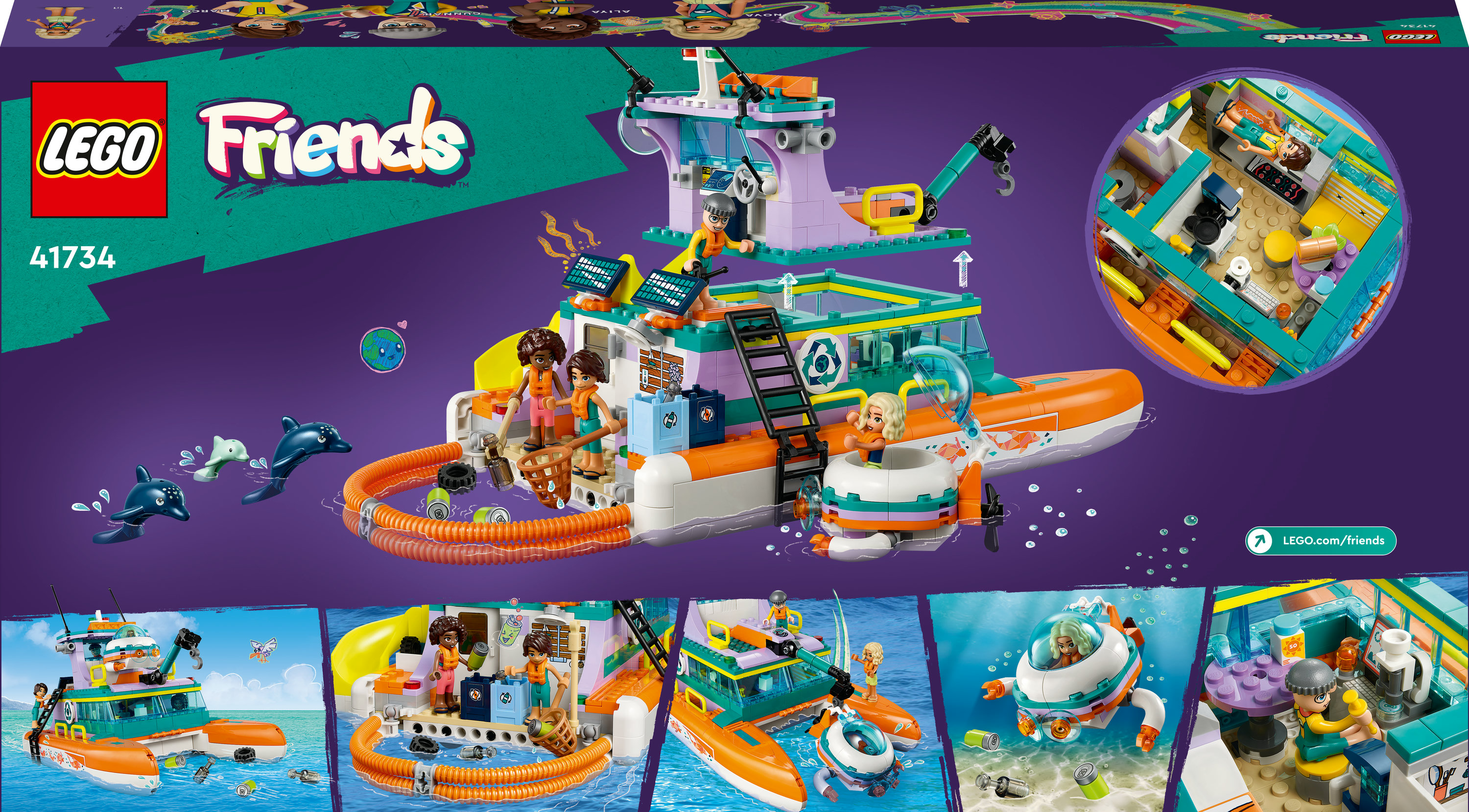Конструктор LEGO Friends Лодка морской спасательной бригады, 717 деталей (41734) - фото 9