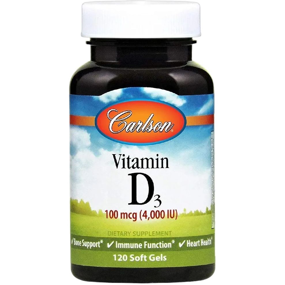 Витамин D3 Carlson Vitamin D3 4000 МЕ 120 желатиновых капсул - фото 1