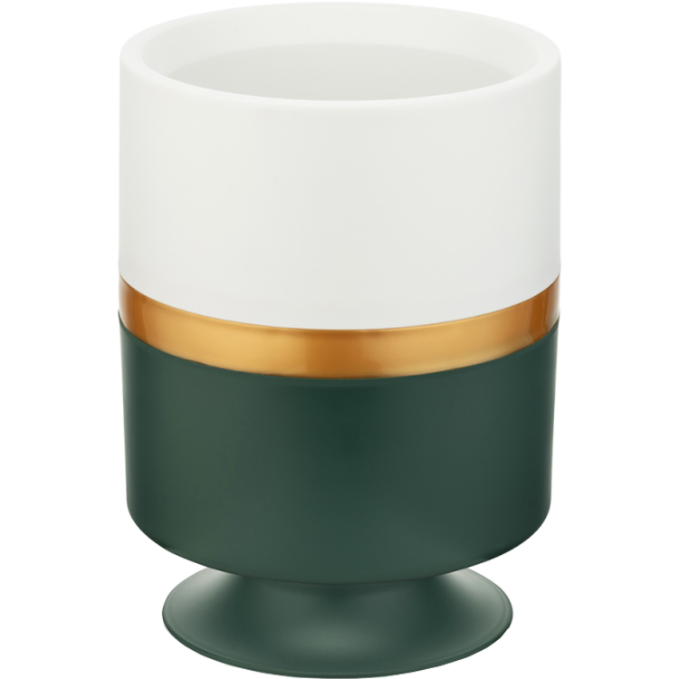Цветочный горшок Alyaplastik Ribbon 4 л вертикальный зеленый с белым (00-00020145) - фото 1