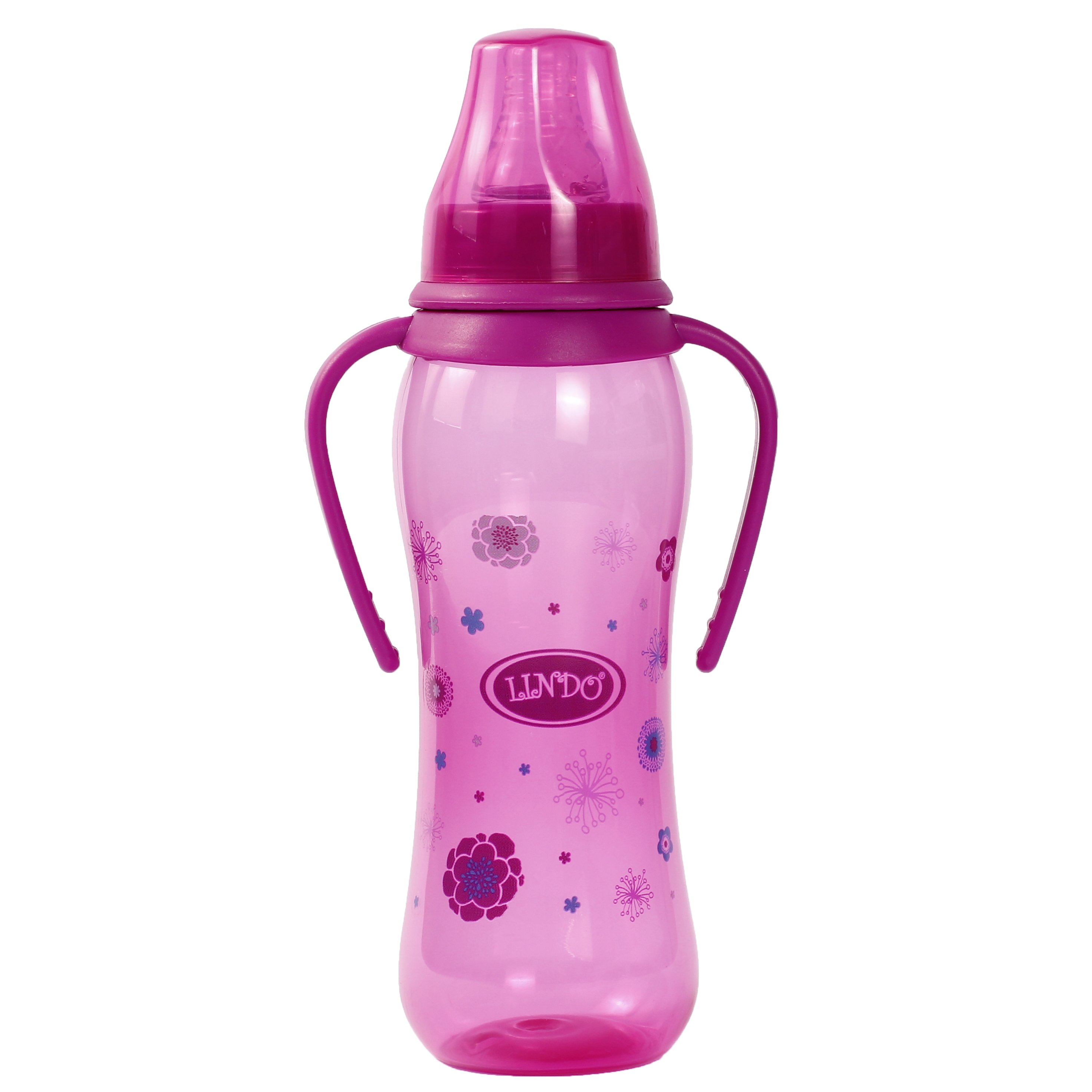 Бутылочка для кормления Lindo, изогнутая, с ручками, 250 мл, фиолетовый (Li 135 фіол) - фото 1