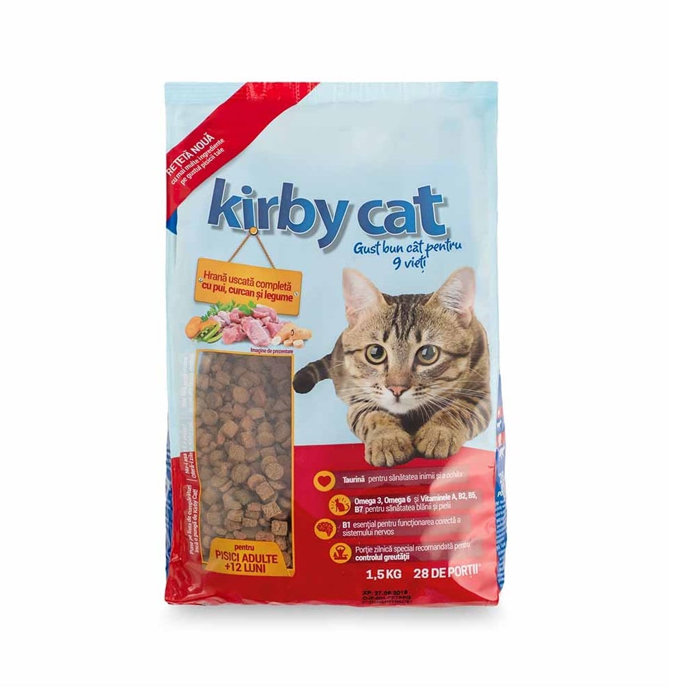 Сухой корм для котов Kirby Cat, курица, индейка и овощи, 1,5 кг (101105) - фото 1