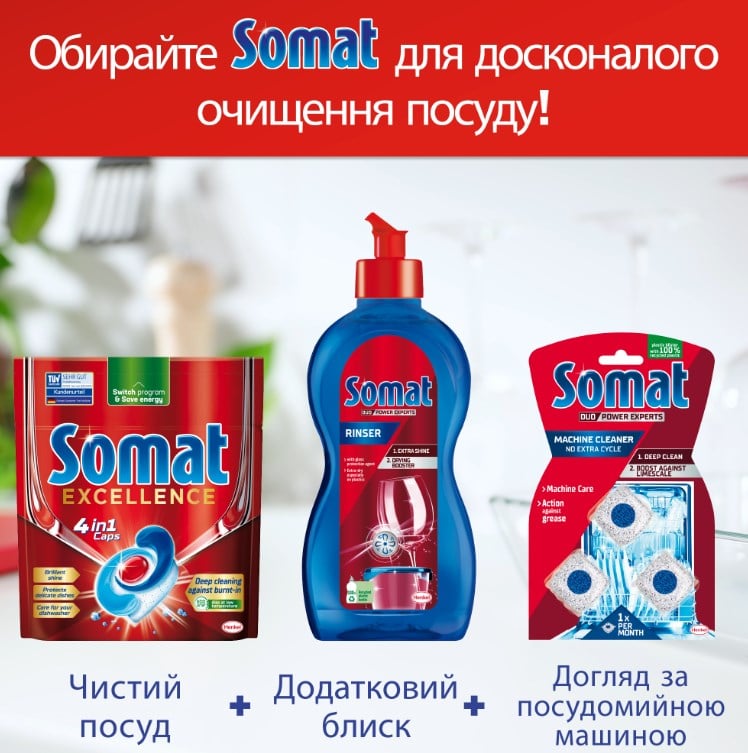 Капсулы Somat Exellence для машинного мытья посуды, 56 шт. - фото 7