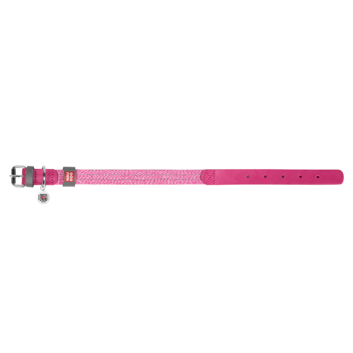 Нашийник для собак Waudog Classic, S, 27-36х1,5 см, рожевий - фото 2