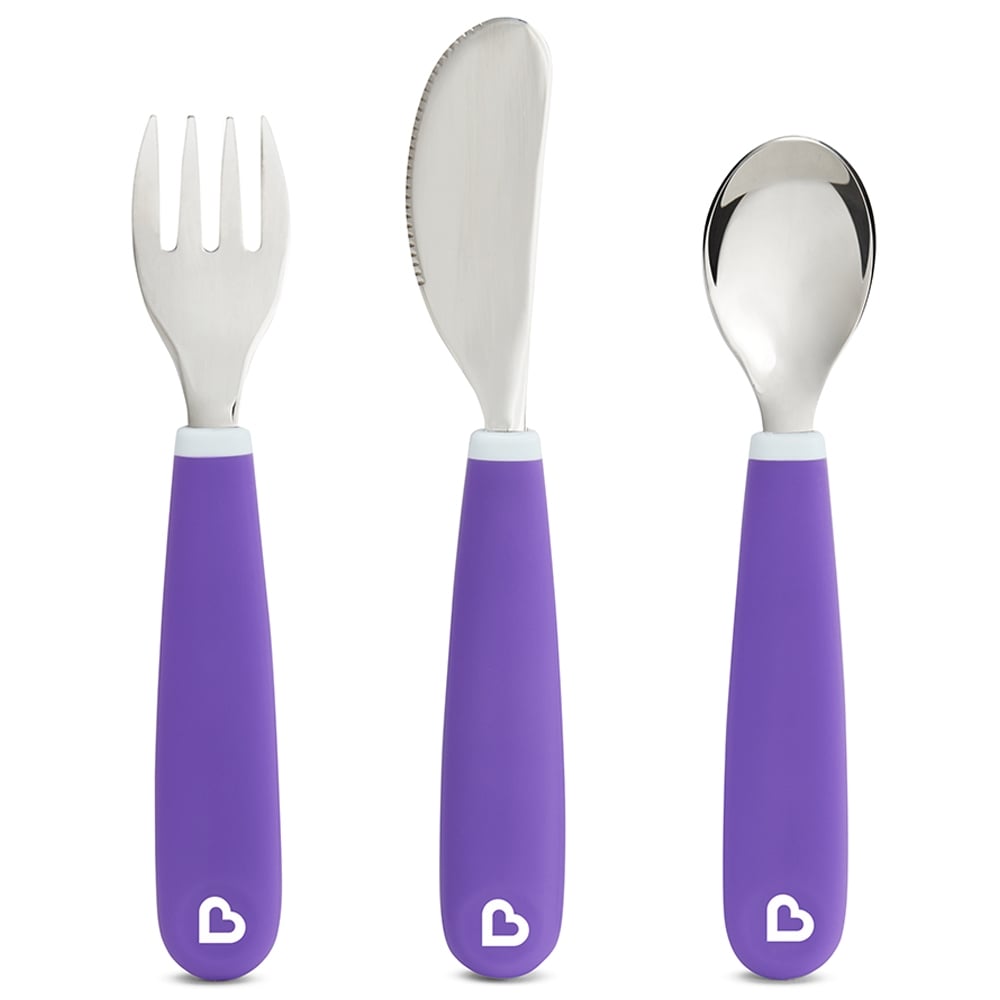 Набор Munchkin Splash: ложка, вилка и нож, фиолетовый (012110.04) - фото 1