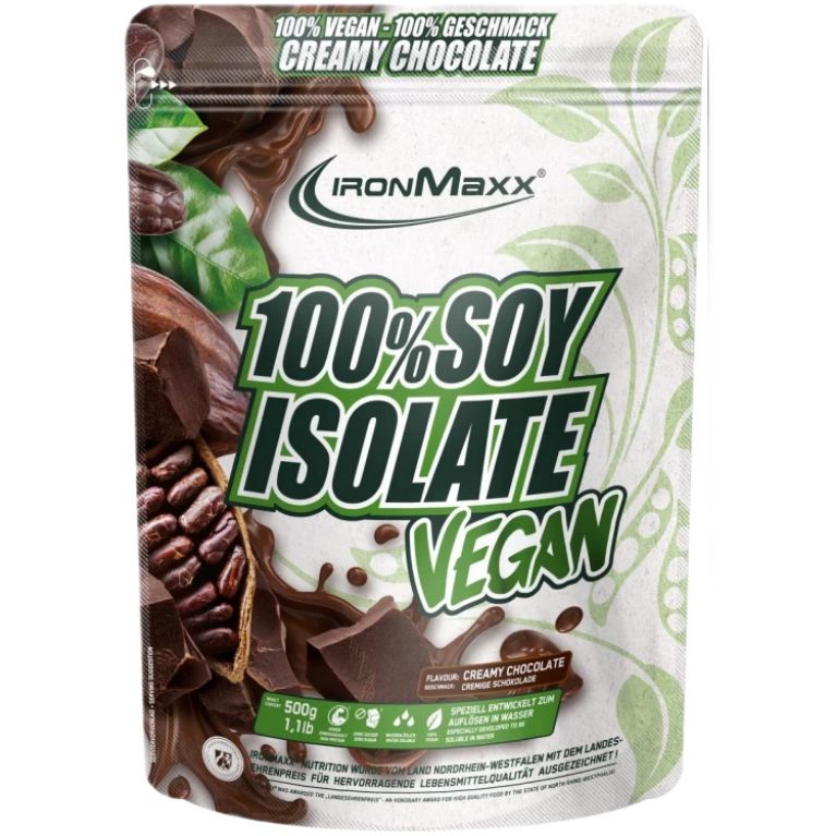 Соєвий ізолят IronMaxx 100% Vegan Soy Protein Isolate Шоколад 500 г - фото 1