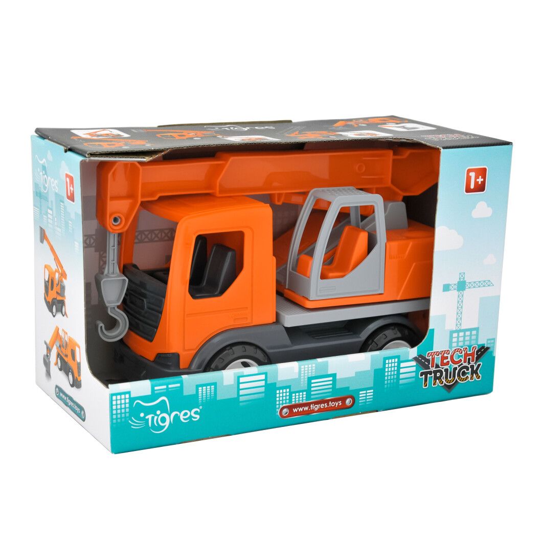 Машинка Tigres Tech Truck Автокран 26 см оранжевый (39890) - фото 2