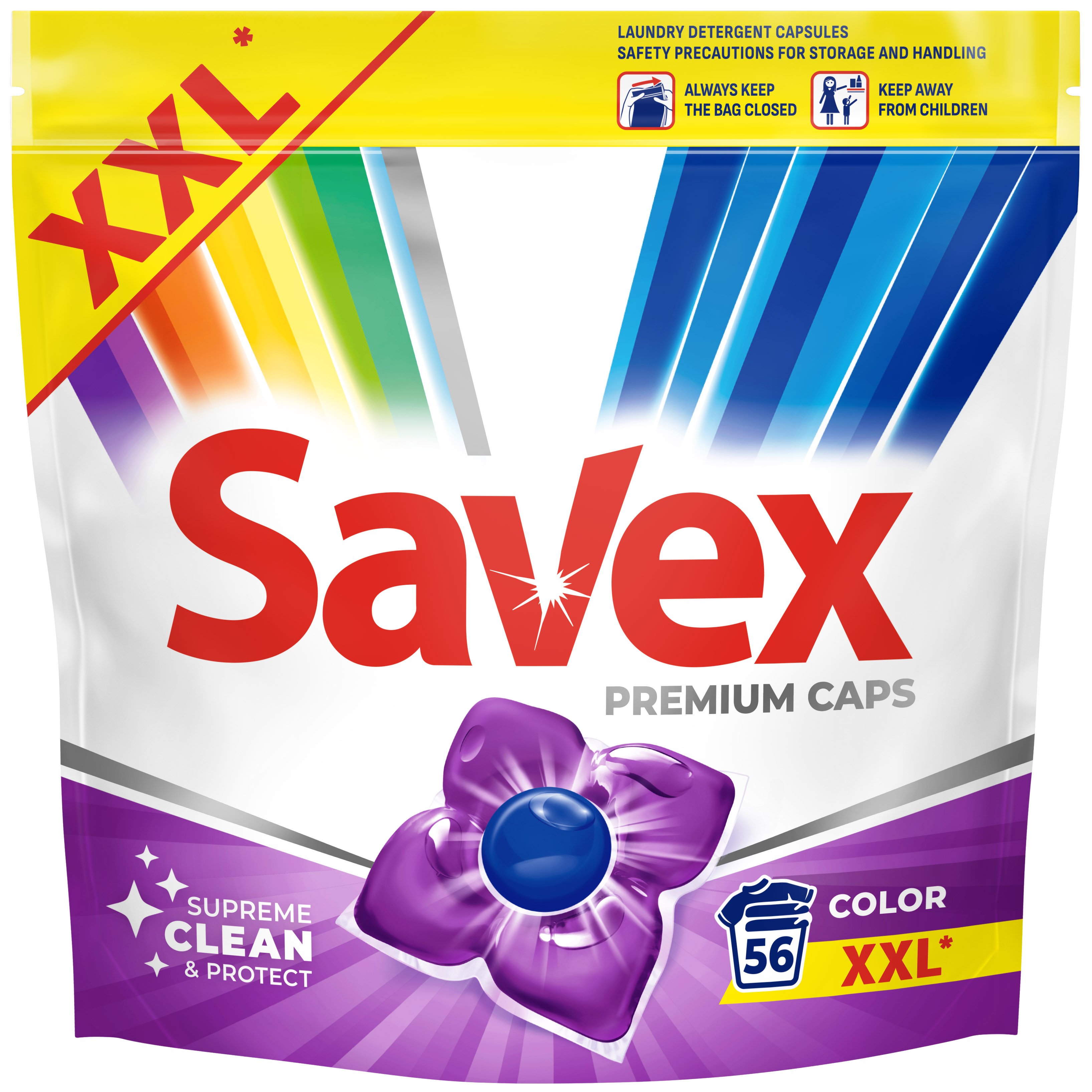 Капсулы для стирки Savex Premium Caps Color 56 шт. - фото 1