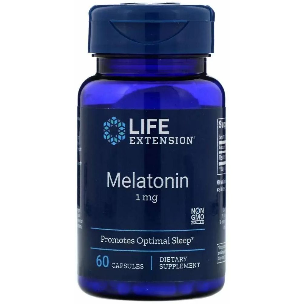 Мелатонін Life Extension Melatonin 1 мг 60 капсул - фото 1