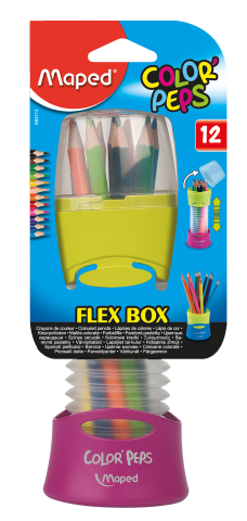 Олівці кольорові Maped Color peps Flex Box, 12 шт. + розсувний пенал, асорті (MP.683212) - фото 1