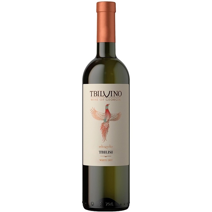 Вино Tbilvino Tbilisi, біле, сухе, 12,5%, 0,75 л - фото 1