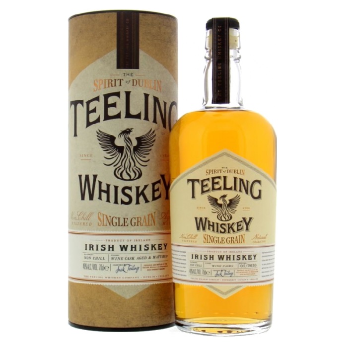 Виски Teeling Single Grain Irish Whiskey 46% 0.7 л в тубусе - фото 1