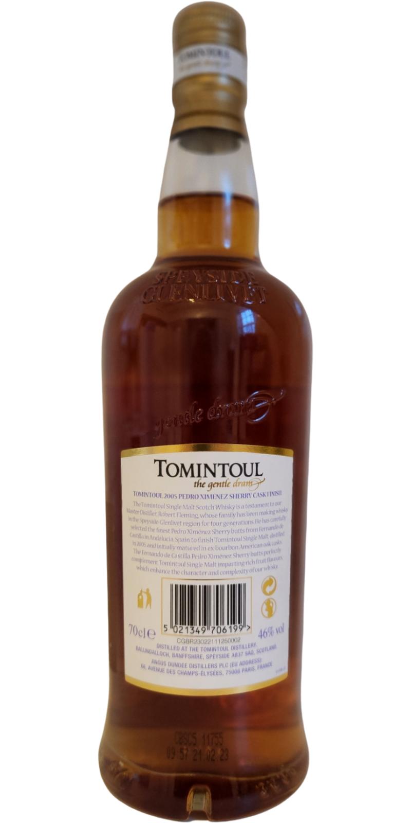 Виски Tomintoul Pedro Ximenez Sherry Cask Finish 17 yo Single Malt Scotch Whisky 2005 46% 0.7 л в коробке - фото 3