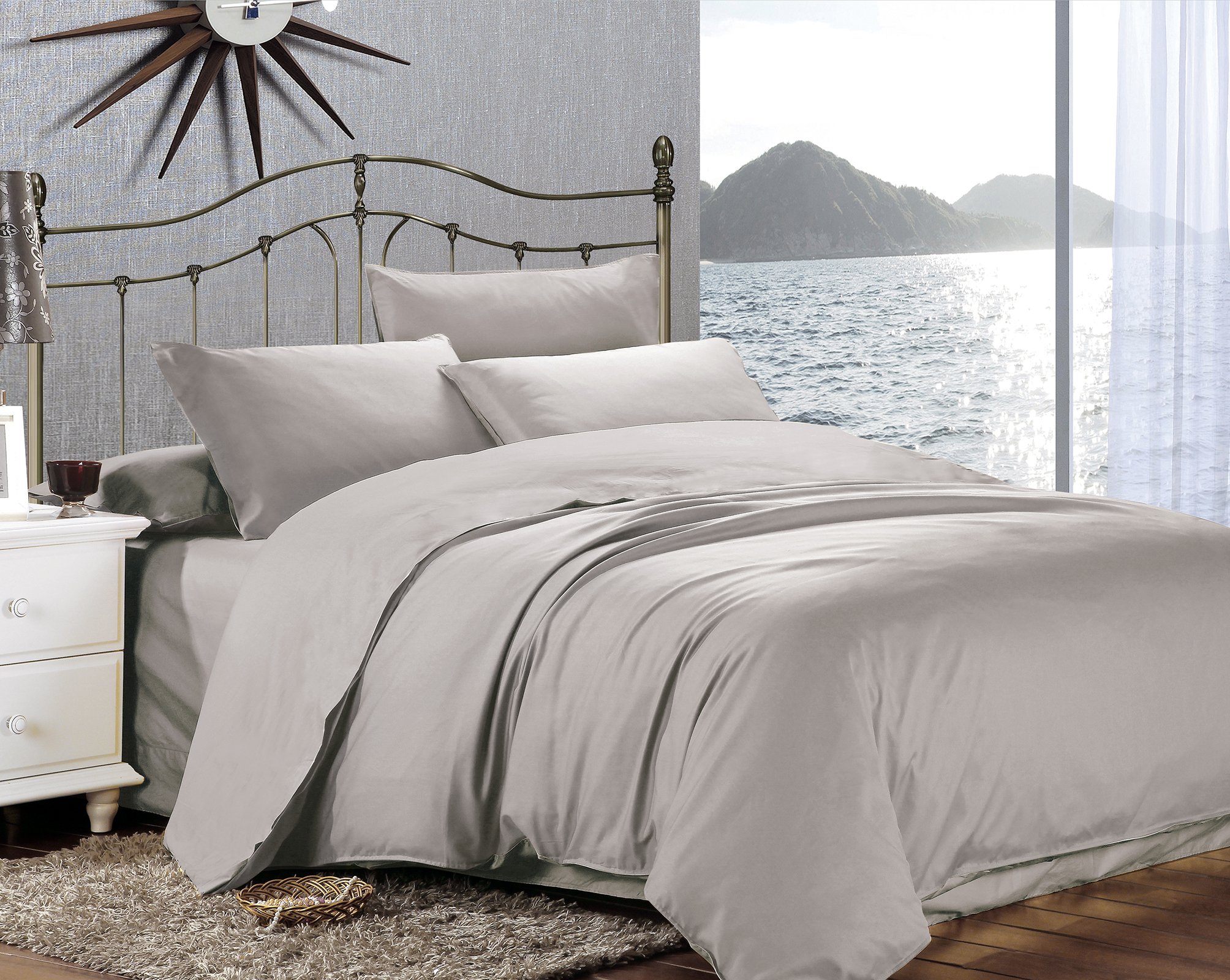 Комплект постельного белья Home Line, сатин люкс, 220х200 см, серый (155262) - фото 1