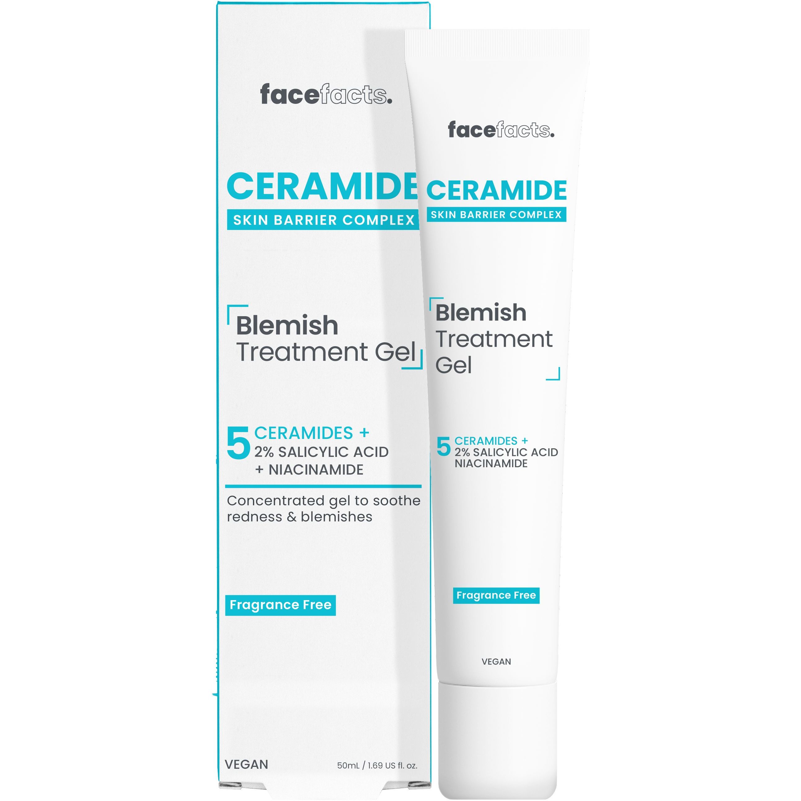 Гель для уменьшения воспалений на коже лица Face Facts Ceramide Skin Barrier Complex Blemish Treatment Gel с керамидами 50 мл - фото 1