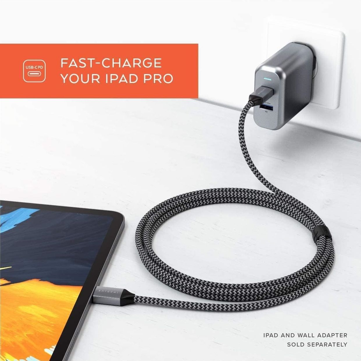 Кабель USB-C to USB-C Satechi Cable 100W Space Gray 2 м - фото 6