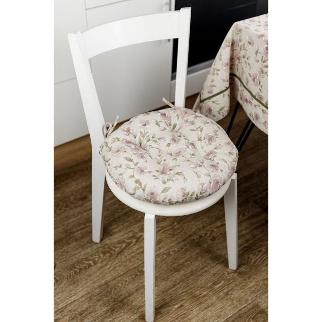 Подушка на стул Прованс Тереза ​​цветочки Dх40 см (34529) - фото 2