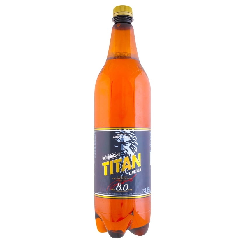 Пиво Чернігівське Titan светлое, 8%, 1,15 л (890069) - фото 1