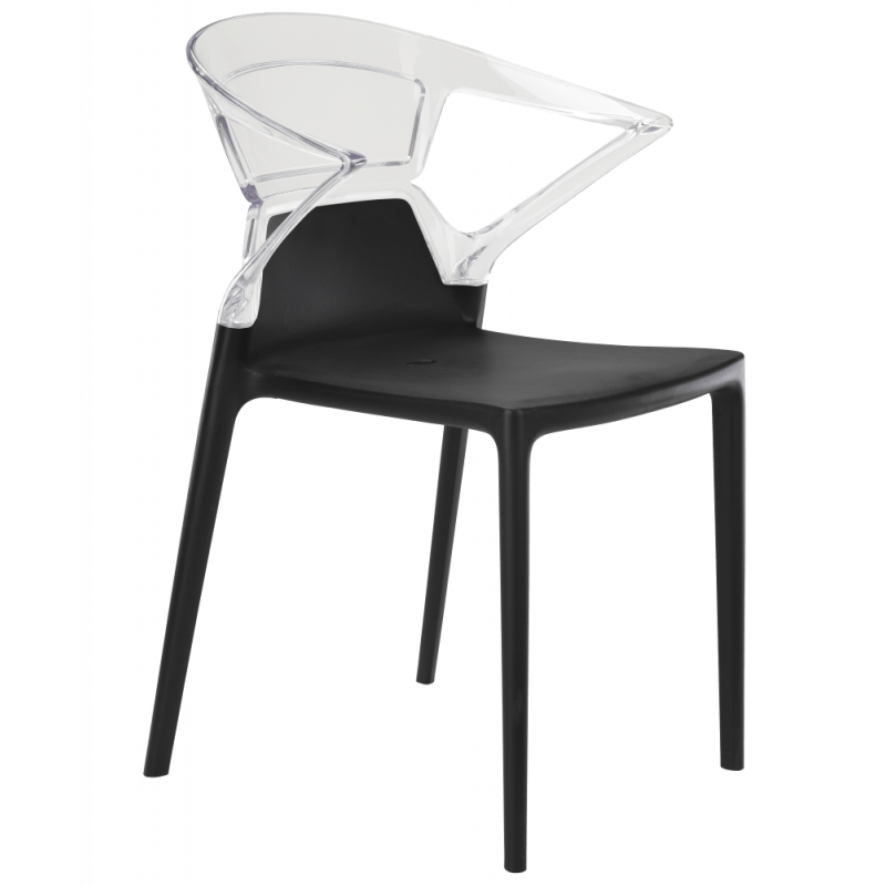 Кресло Papatya Ego-K, черное сиденье, верх прозрачный (290715) - фото 1