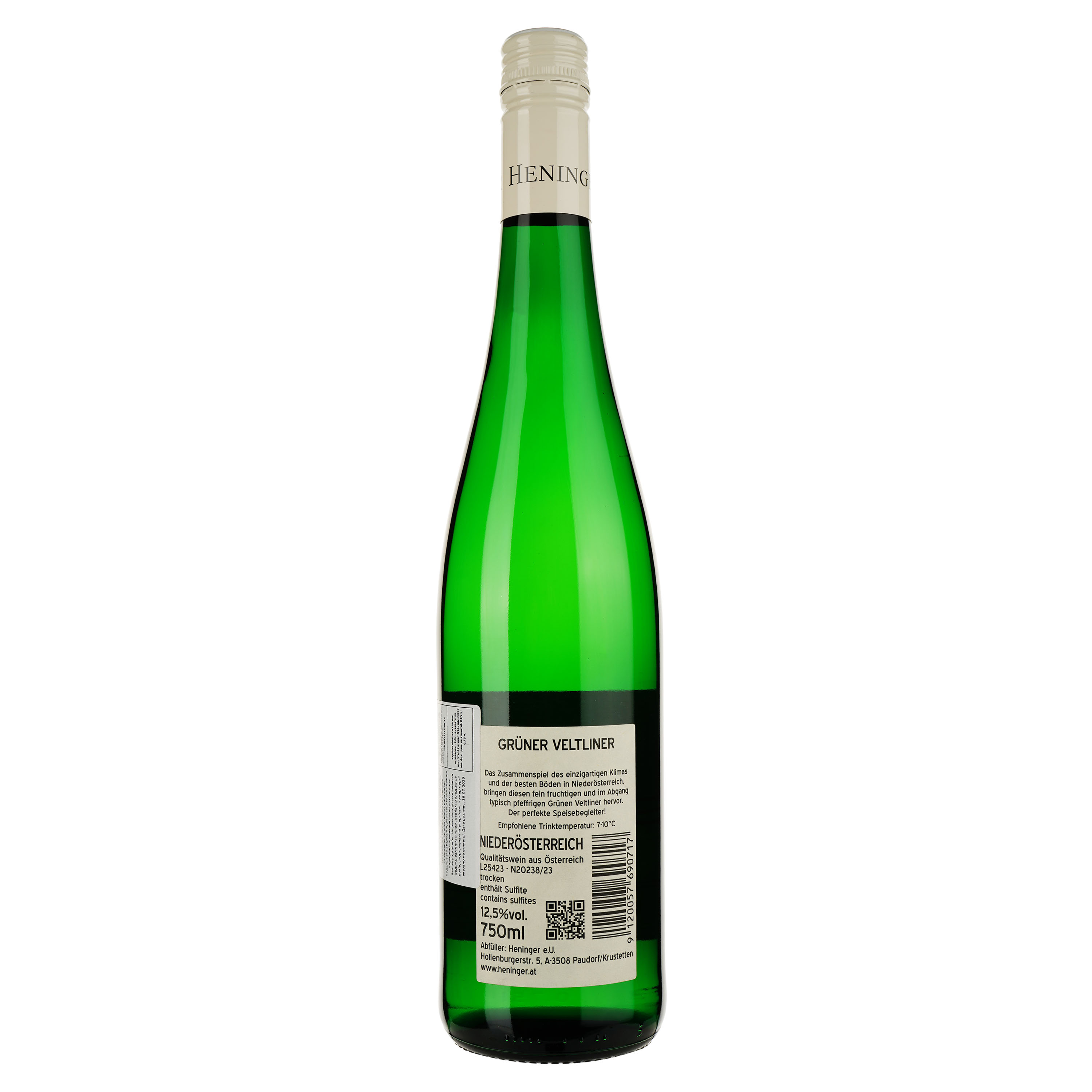 Вино Heninger Gruner Veltliner, біле, сухе, 12,5%, 0,75 л - фото 2