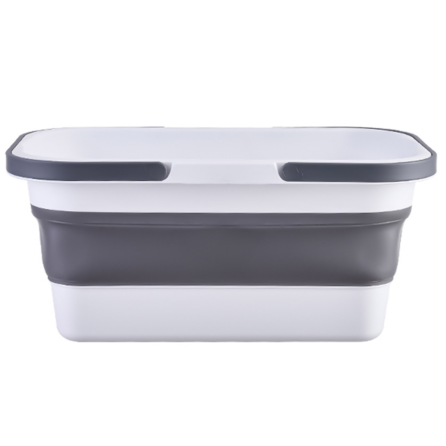 Відро складане MBM My Home Bin-19 біло-сіре 16 л (BIN-19 16L WHITE/GRAY) - фото 1