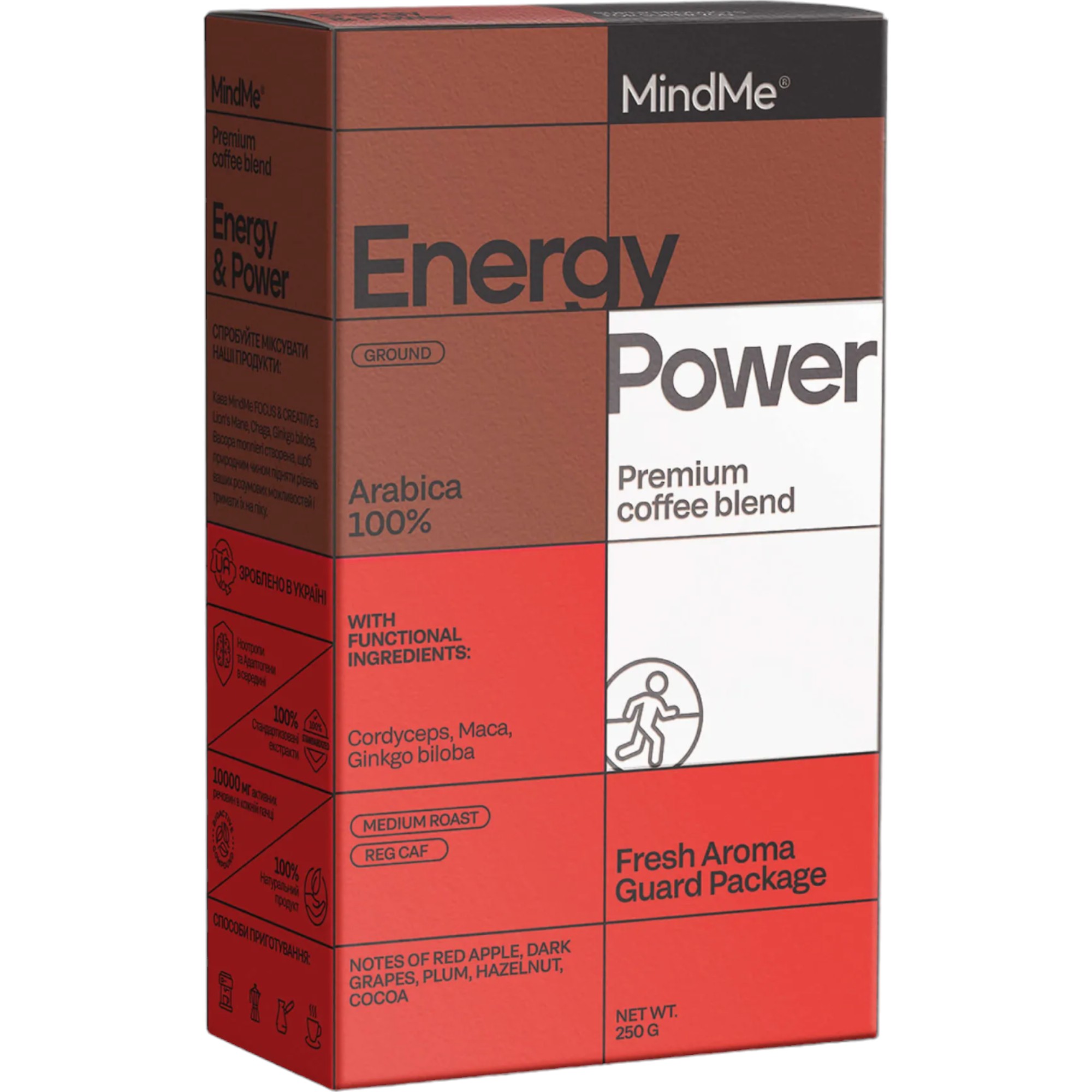 Кофе MindMe Energy & Power функциональный молотый 250 г - фото 1