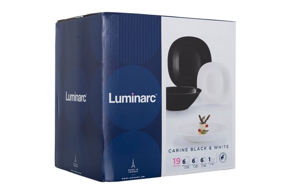 Сервіз Luminarc Carine White&Black, 6 персон, 19 предметів, білий, чорний (N1491) - фото 3