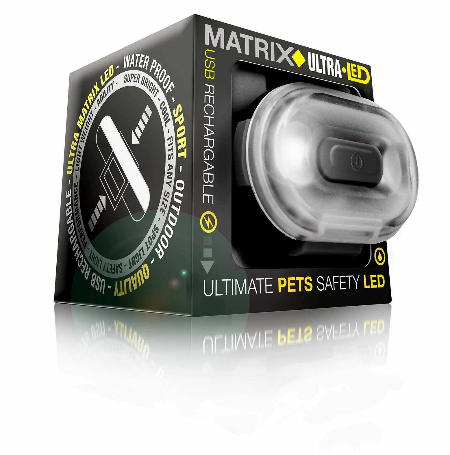 Фонарик светодиодный Max & Molly Matrix Ultra Led Safety Cube для собак на ошейник оранжевый - фото 4