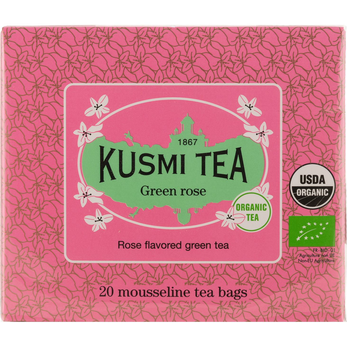 Чай зеленый Kusmi Tea Green Rose органический 40 г (20 шт. х 2 г) - фото 1