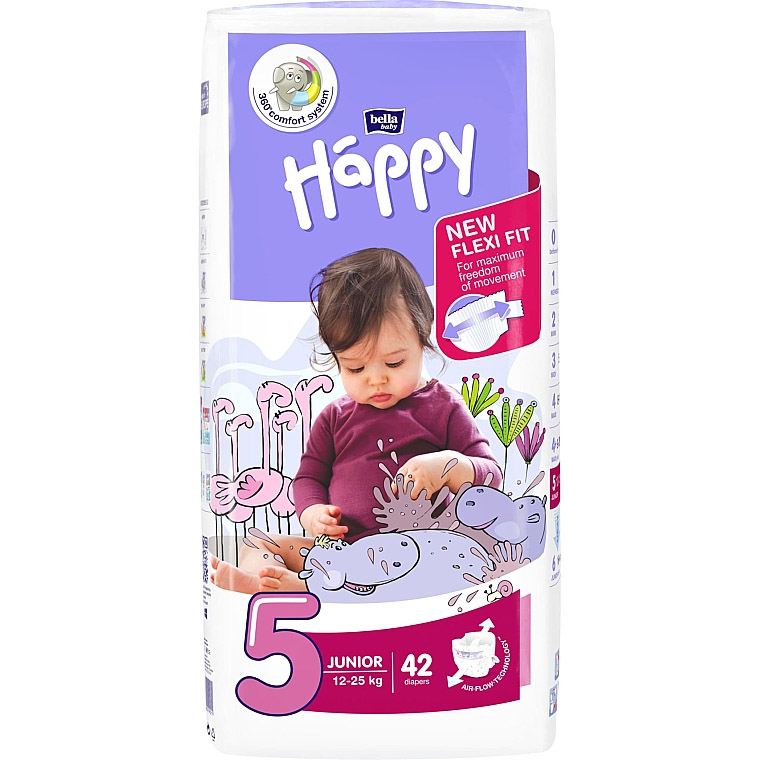Підгузки дитячі Bella Baby Happy Junior 5 (12-25 кг) 42 шт. - фото 1