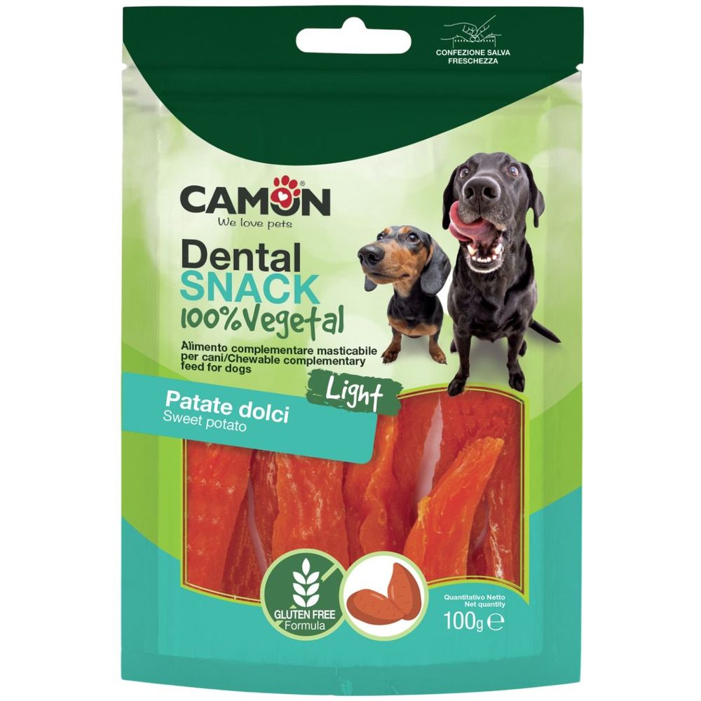 Ласощі для собак Camon Dental Snack Смужки з батату 100 г - фото 1
