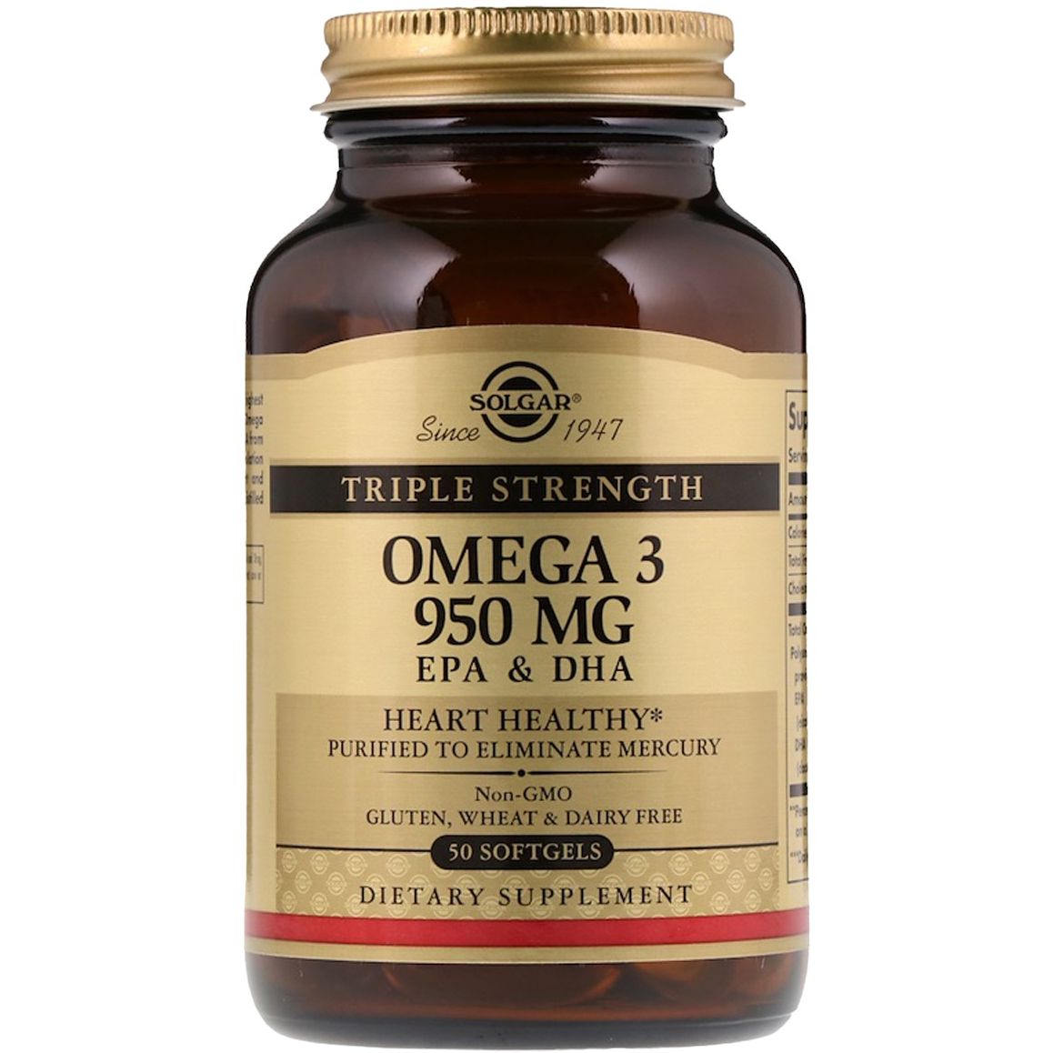 Риб'ячий Жир Solgar Omega-3 EPA, DHA 950 мг 50 желатинових капсул - фото 1