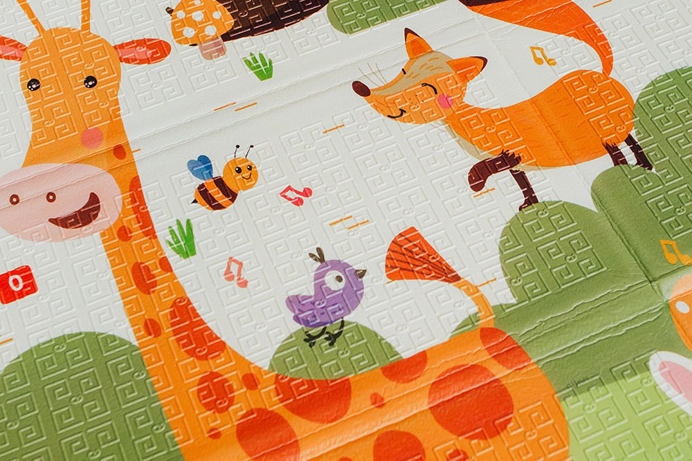 Дитячий двосторонній складний килимок Poppet Весела жирафа та Загадковий ліс, 200x180x1 см (PP009-200) - фото 7