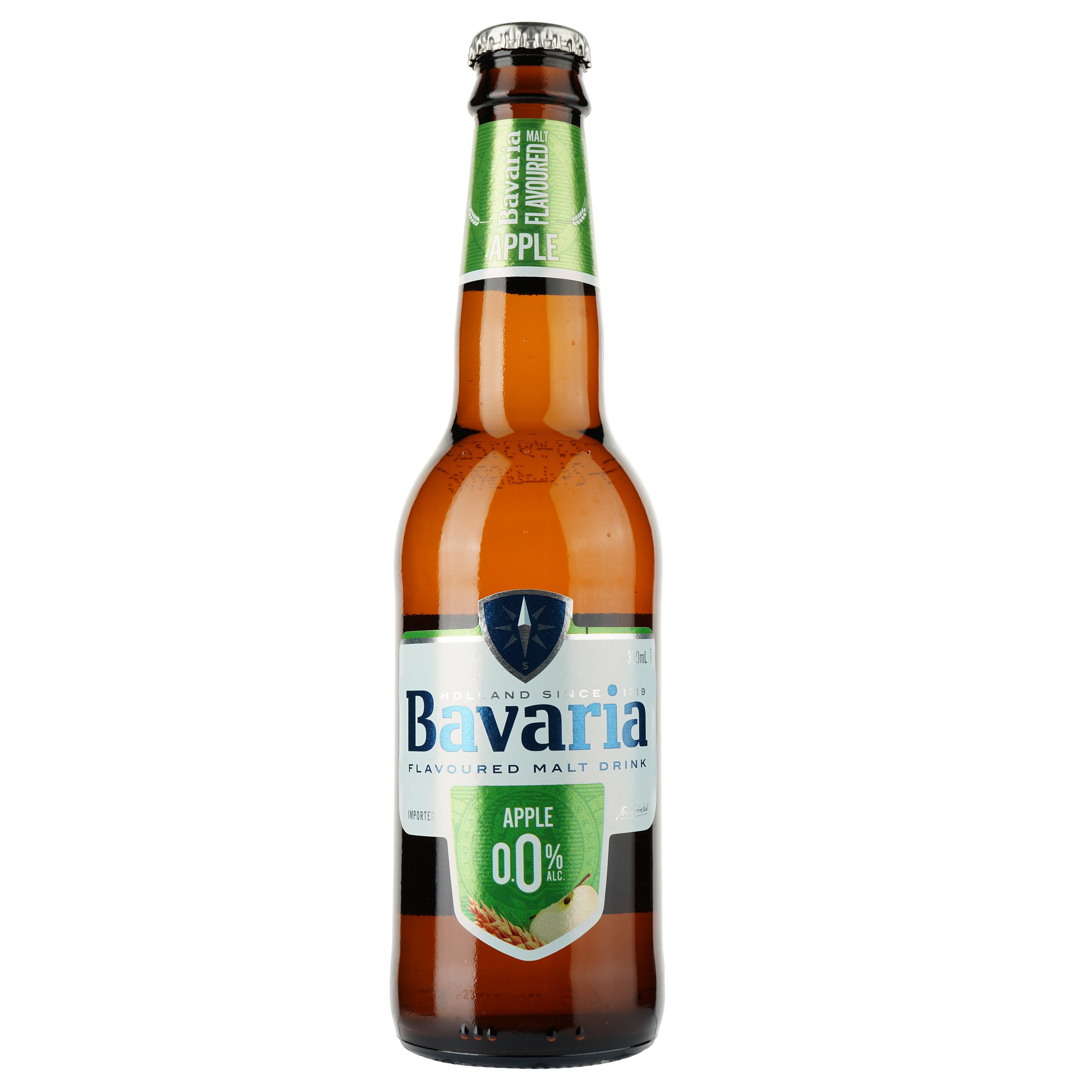 Пиво Bavaria Яблуко, безалкогольне, світле, фільтроване, 0,33 л - фото 1