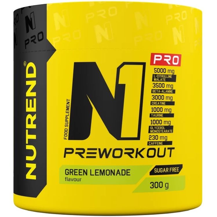 Предтренировочный комплекс Nutrend N1 Pro Зеленый лимонад 300 г - фото 1