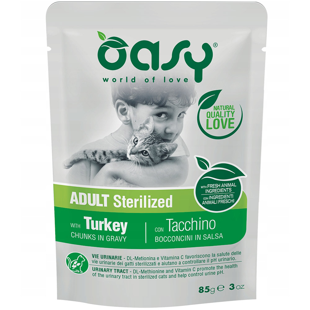 Влажный корм для стерилизованных кошек Oasy Adult Sterilized индейка 85 г - фото 1