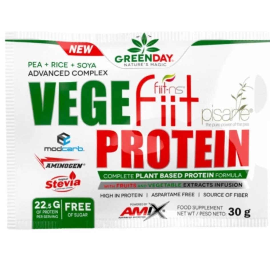 Рослинний протеїн Amix GreenDay Vege-Fiit Protein Подвійний шоколад 30 г - фото 1