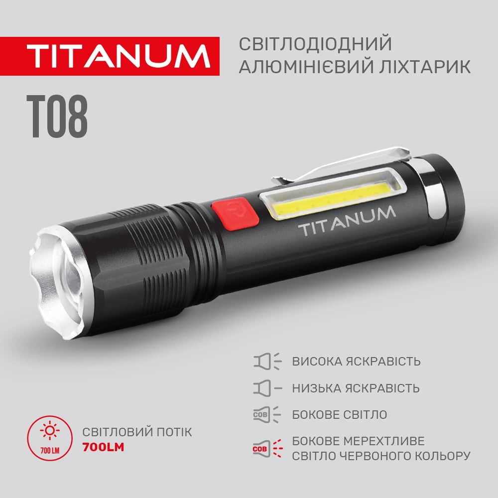 Ліхтар портативний Videx Titanum 700 Lm 6500 K (TLF-T08) - фото 7