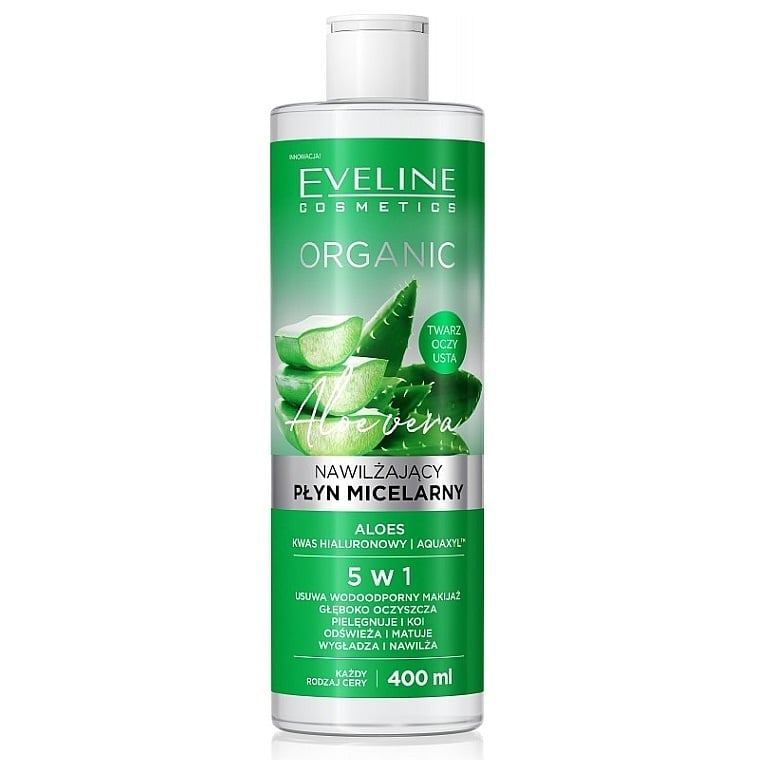 Міцелярна вода, що очищає, Eveline Organic Aloe + Collagen, 400 мл (B400ACPM) - фото 1