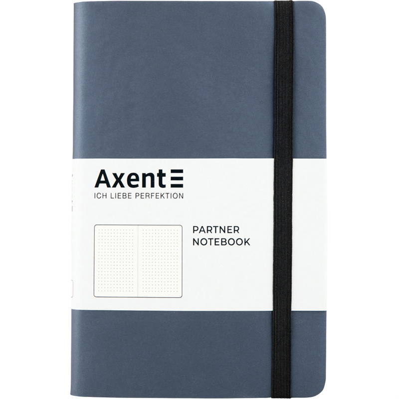 Книга записна Axent Partner Soft A5- у крапку 96 аркушів срібно-синя (8310-14-A) - фото 1