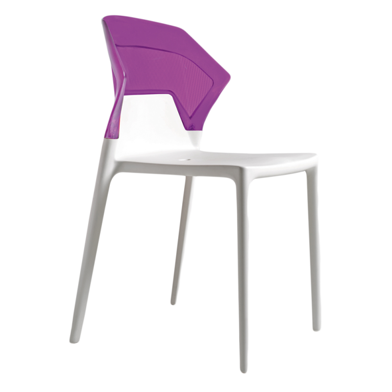 Стілець Papatya Ego-S, біле сидіння, верх прозоро-пурпурний (390637) - фото 1