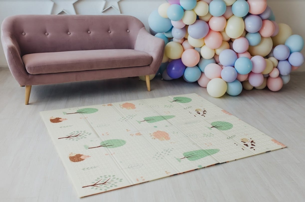 Дитячий двосторонній складаний килимок Poppet Тигреня в лісі і Молочна ферма, 200х180 см (PP001-200) - фото 7