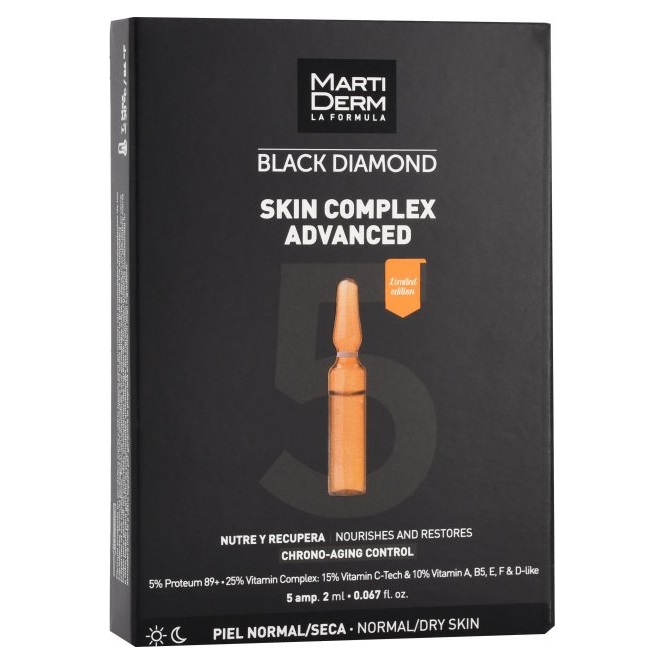 Ампулы MartiDerm Black Diamond Skin Complex Advanced, 5х2 мл - фото 1