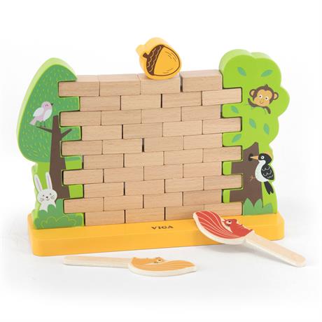 Деревянная настольная игра Viga Toys Стена из кирпичиков (44566) - фото 1