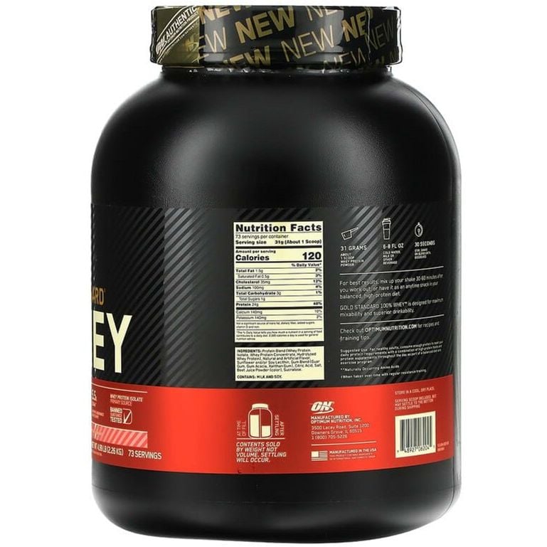 Сывороточный протеин Optimum Nutrition Whey Gold Standard Strawberry 2.27 кг - фото 2