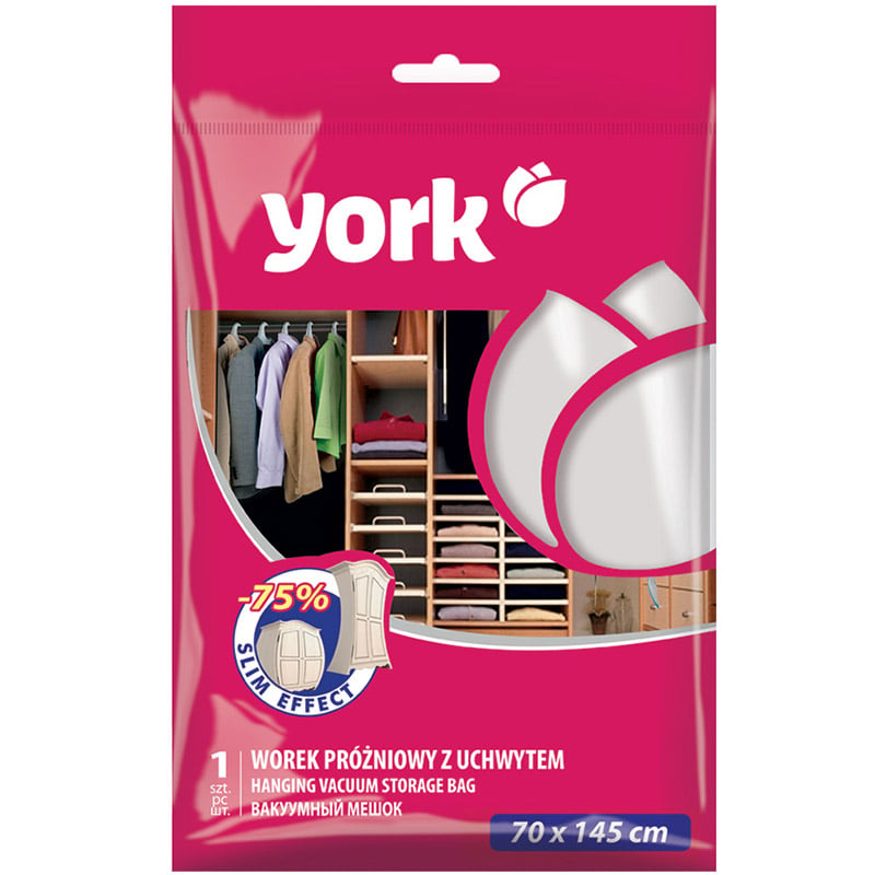 Чехол для одежды York с вешалкой, вакуумный, 70х145 см (9304) - фото 1