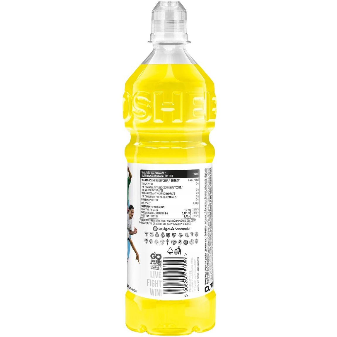 Напиток Oshee Sport Zero Lemon 0.75 л - фото 2