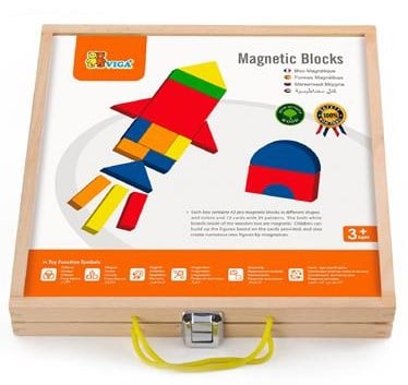 Набір магнітних блоків Viga Toys Форми та кольори, 42 елементи (59687) - фото 4