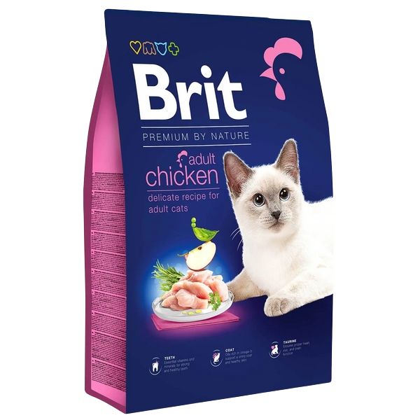 Сухий корм для котів Brit Premium, Nature Cat Adult Chicken, 8 кг (курка) - фото 1
