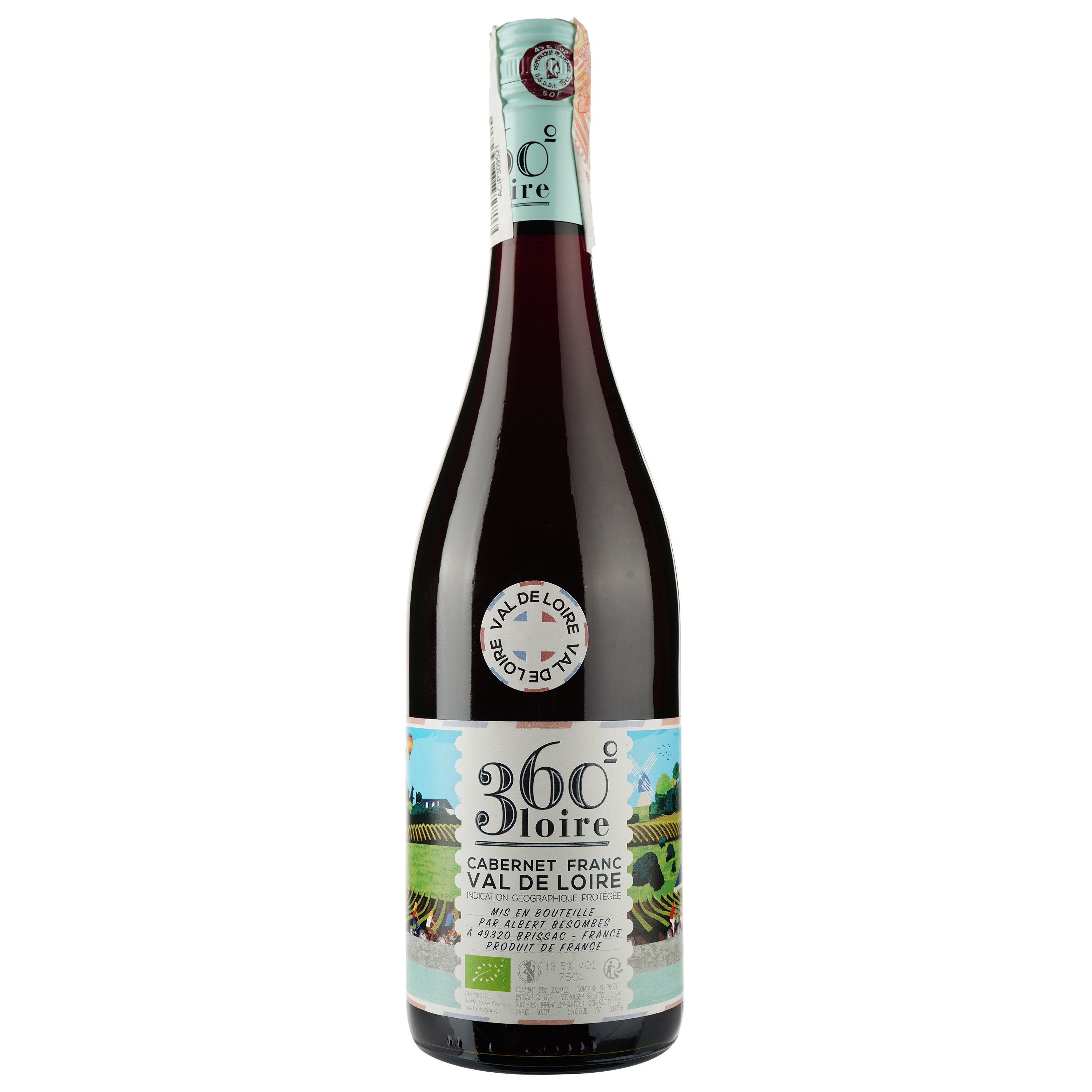 VP Вино Loire Proprietes 360 Val De Loire Cabernet franc, красное, сухое, 13%, 0,75 л - фото 1